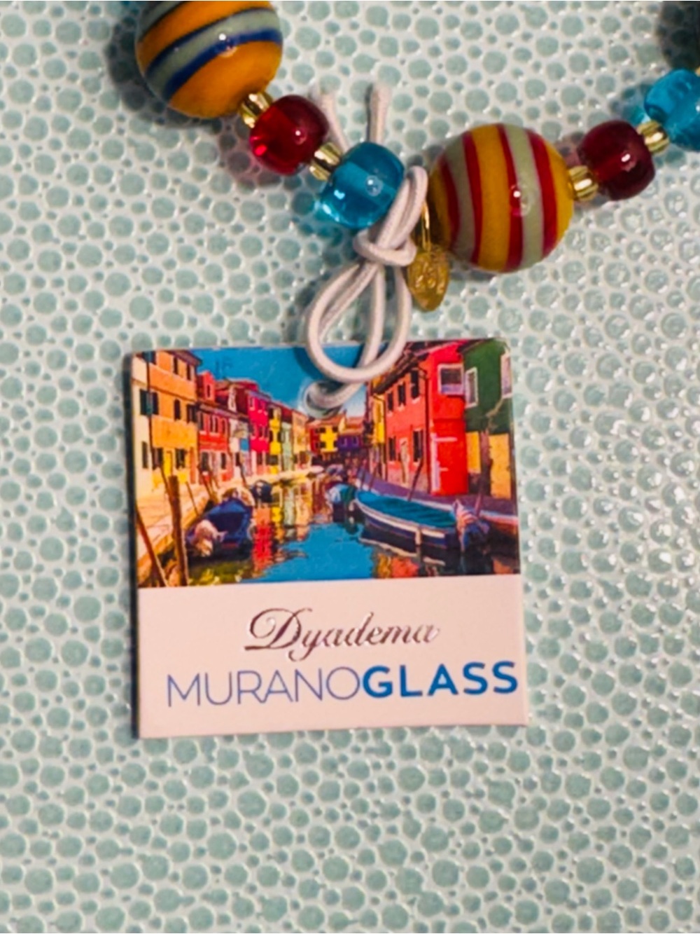 NWT Italian Handcrafted Murano Glass Venetian Glass Bracelet - 18 kt Gold Plated - Picture 6 of 8
